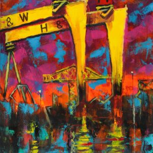 H & W - BELFAST DOCKS by John Stewart | Original Oil Painting | £395