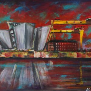 TITANIC CITY, BELFAST by John Stewart | Original Oil Painting | £395