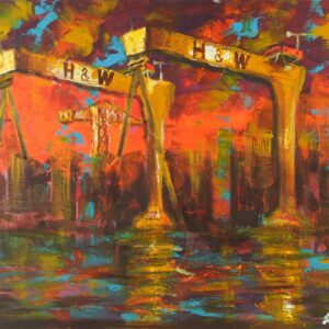 H & W SUNSET by John Stewart | Original Oil Painting | £395