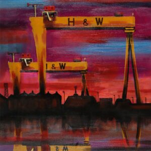 SUNSET, EAST BELFAST by John Stewart | Original Oil Painting | £395