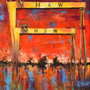 H & W - THE DEEP DOCKS by John Stewart | Original Oil Painting | £395
