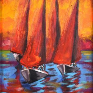 GALWAY HOOKERS by John Stewart | Original Oil Painting | £395